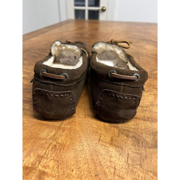 Old Friend Women’s 9 Brown Kelly Slippers/Moccasins Suede Leather Laces Loafers - Picture 4 of 6